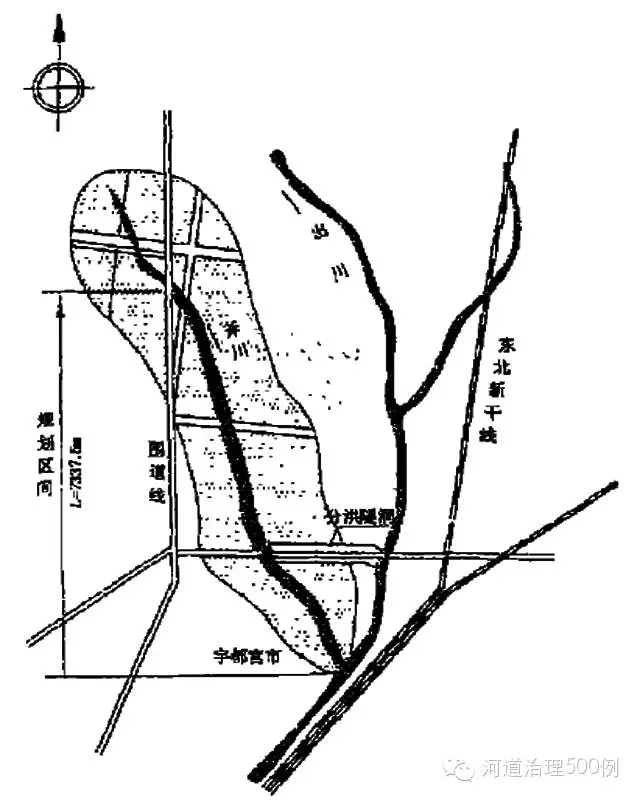 斧川河流域示意图